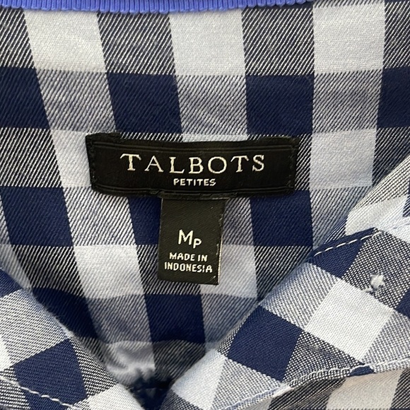 ❤️ 🆕 TALBOTS Gingham Popover Tunic Side buttons M - Picture 8 of 13